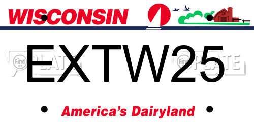 EXTW25 Wisconsin License Plate