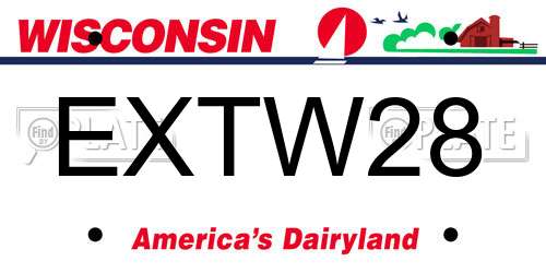EXTW28 Wisconsin License Plate