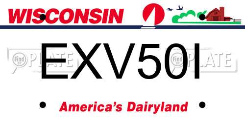 EXV50I Wisconsin License Plate