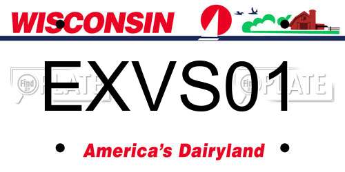 EXVS01 Wisconsin License Plate