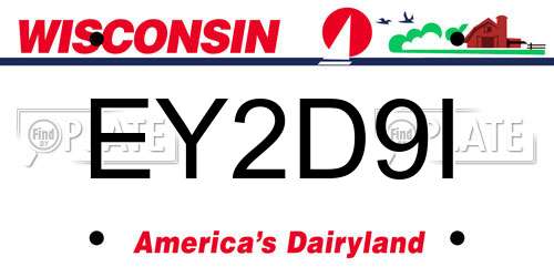 EY2D9I Wisconsin License Plate