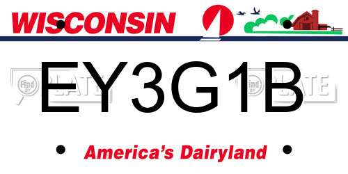 EY3G1B Wisconsin License Plate