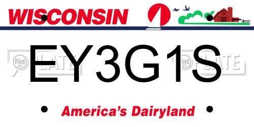 EY3G1S Wisconsin License Plate