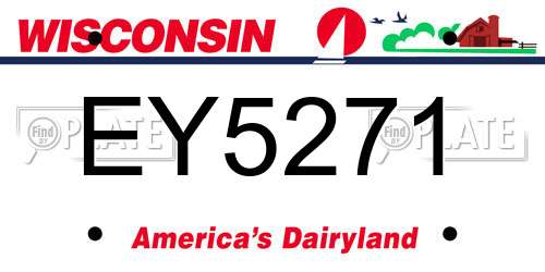 EY5271 Wisconsin License Plate