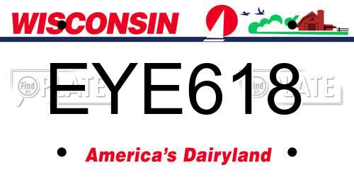 EYE618 Wisconsin License Plate