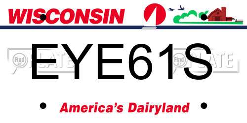 EYE61S Wisconsin License Plate