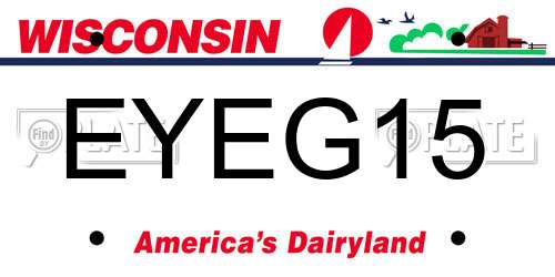 EYEG15 Wisconsin License Plate