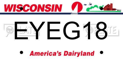 EYEG18 Wisconsin License Plate
