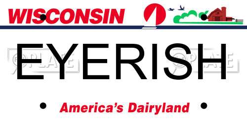 EYERISH Wisconsin License Plate