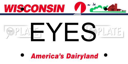 EYES Wisconsin License Plate
