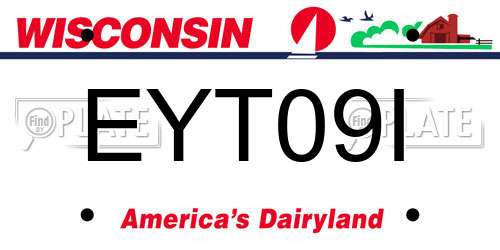 EYT09I Wisconsin License Plate