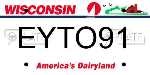 EYTO91 Wisconsin License Plate