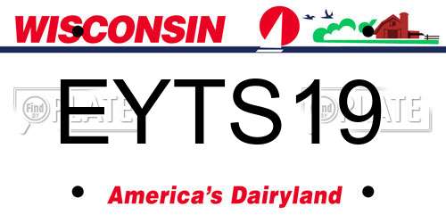 EYTS19 Wisconsin License Plate