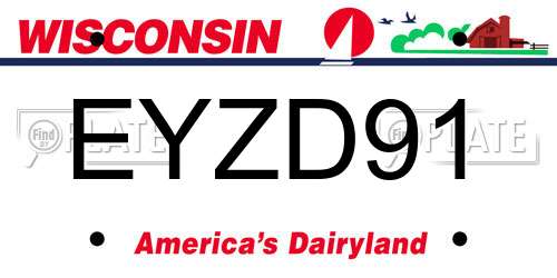 EYZD91 Wisconsin License Plate