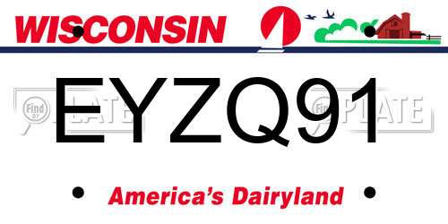 EYZQ91 Wisconsin License Plate