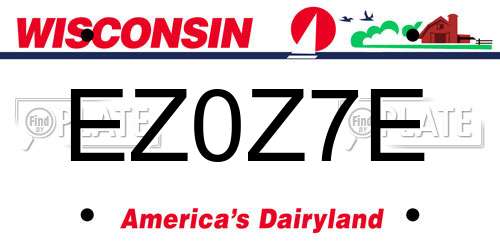 EZ0Z7E Wisconsin License Plate