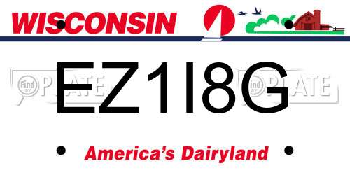 EZ1I8G Wisconsin License Plate