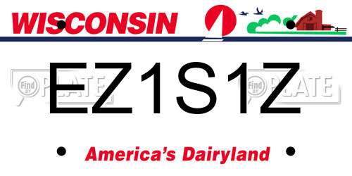 EZ1S1Z Wisconsin License Plate