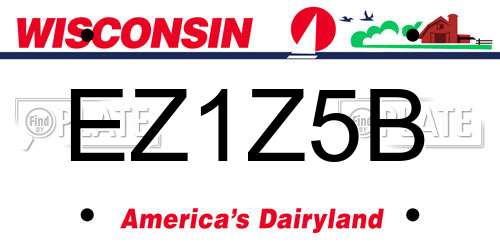 EZ1Z5B Wisconsin License Plate