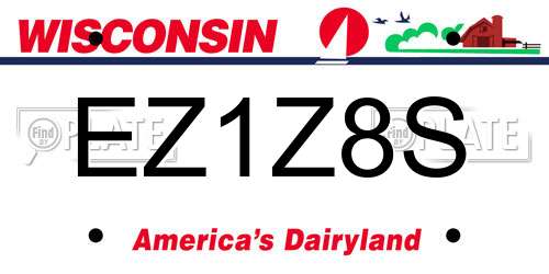 EZ1Z8S Wisconsin License Plate