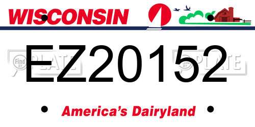 EZ20152 Wisconsin License Plate