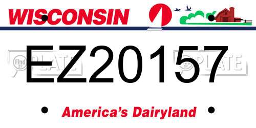 EZ20157 Wisconsin License Plate
