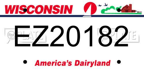 EZ20182 Wisconsin License Plate