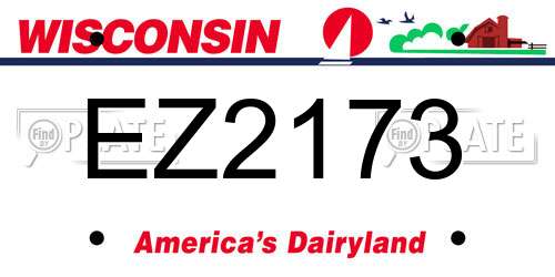 EZ2173 Wisconsin License Plate
