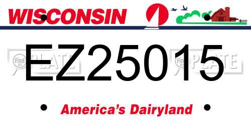 EZ25015 Wisconsin License Plate