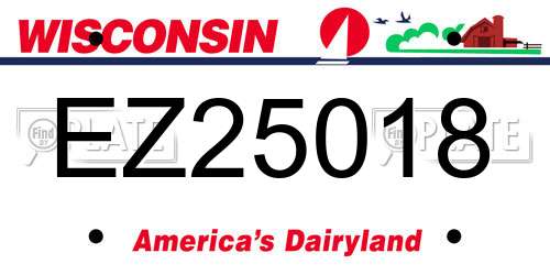 EZ25018 Wisconsin License Plate
