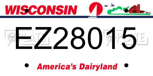 EZ28015 Wisconsin License Plate