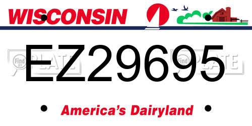EZ29695 Wisconsin License Plate