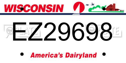 EZ29698 Wisconsin License Plate