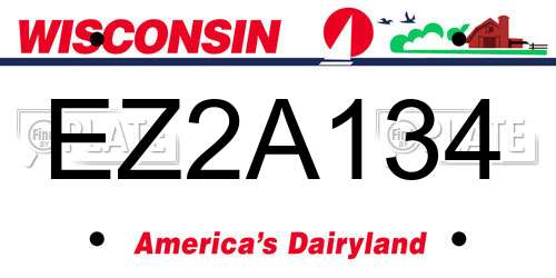 EZ2A134 Wisconsin License Plate
