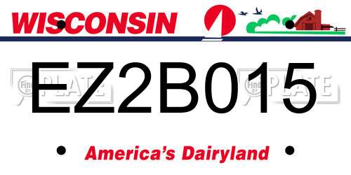 EZ2B015 Wisconsin License Plate
