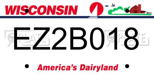 EZ2B018 Wisconsin License Plate