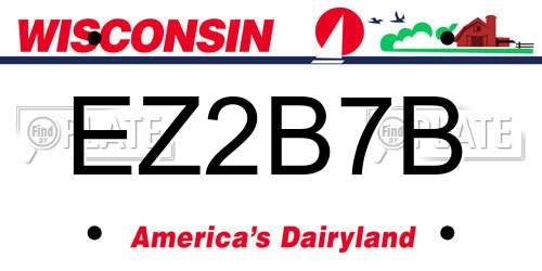 EZ2B7B Wisconsin License Plate