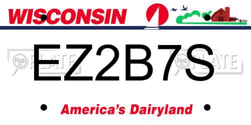EZ2B7S Wisconsin License Plate