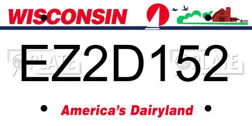 EZ2D152 Wisconsin License Plate