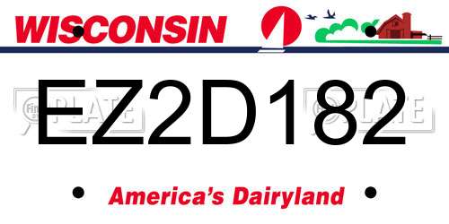EZ2D182 Wisconsin License Plate