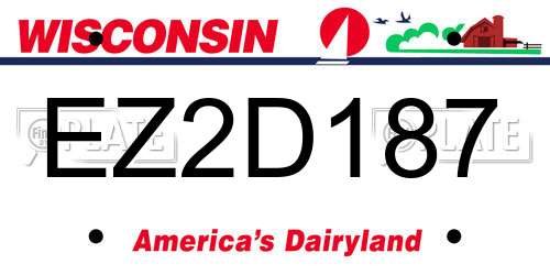 EZ2D187 Wisconsin License Plate
