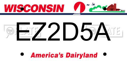 EZ2D5A Wisconsin License Plate