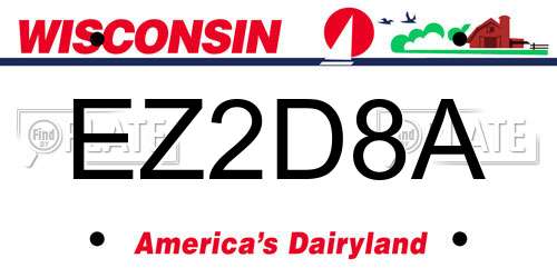 EZ2D8A Wisconsin License Plate