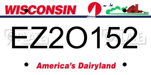 EZ2O152 Wisconsin License Plate