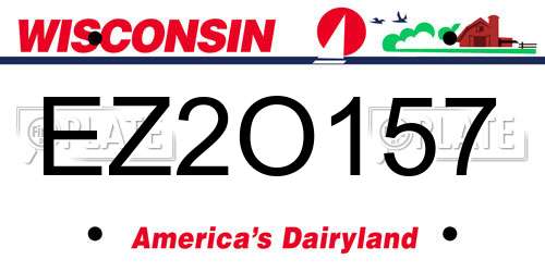 EZ2O157 Wisconsin License Plate