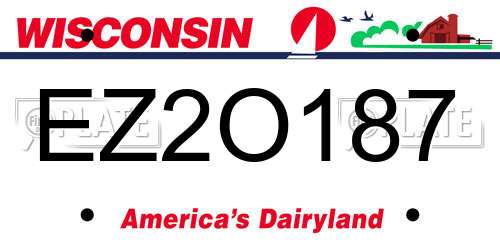 EZ2O187 Wisconsin License Plate