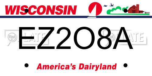 EZ2O8A Wisconsin License Plate
