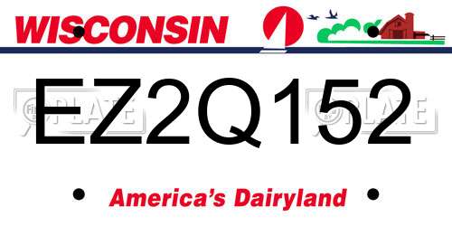 EZ2Q152 Wisconsin License Plate