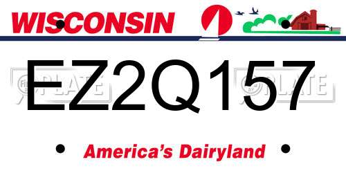 EZ2Q157 Wisconsin License Plate