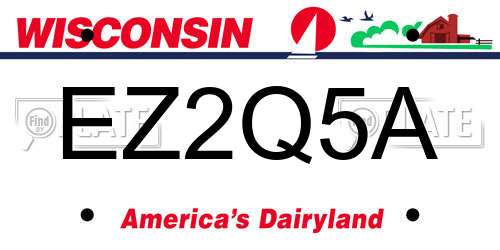 EZ2Q5A Wisconsin License Plate